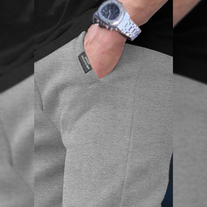 Men Plain Ankle Fit Cuffed Grey Jogger