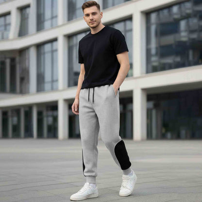 Men Colorblocked Casual Jogger Trackpant Grey