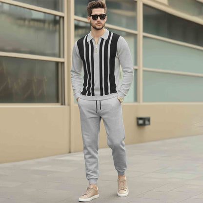 Men Tracksuit Multicolor Full Sleeve Polo T-Shirts & Track Pants-9 Variants