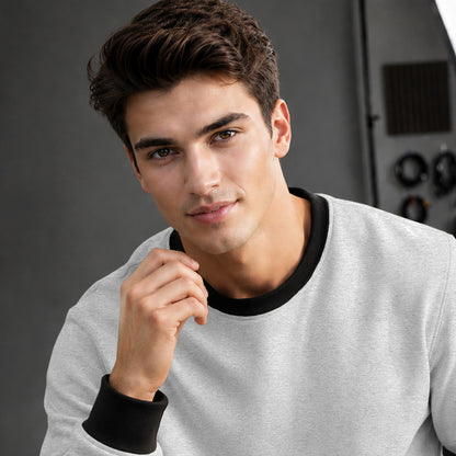 Mens Colorblocked Full Sleeve Round Neck Winter Sweatshirt Black