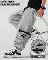 Men GREY Printed Baggy fit oversized Cargo Jogger