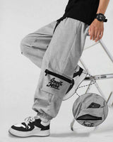 Men GREY Printed Baggy fit oversized Cargo Jogger