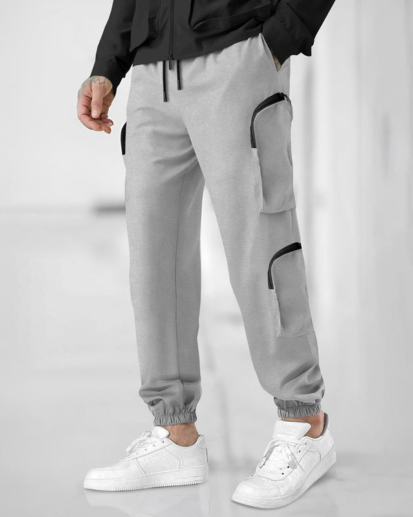 Grey Multi Pockets Baggy fit oversized Cargo Jogger