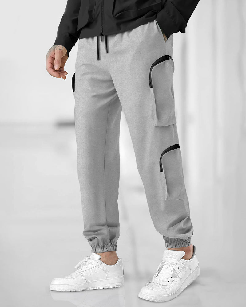 Grey Multi Pockets Baggy fit oversized Cargo Jogger