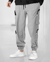 Grey Multi Pockets Baggy fit oversized Cargo Jogger