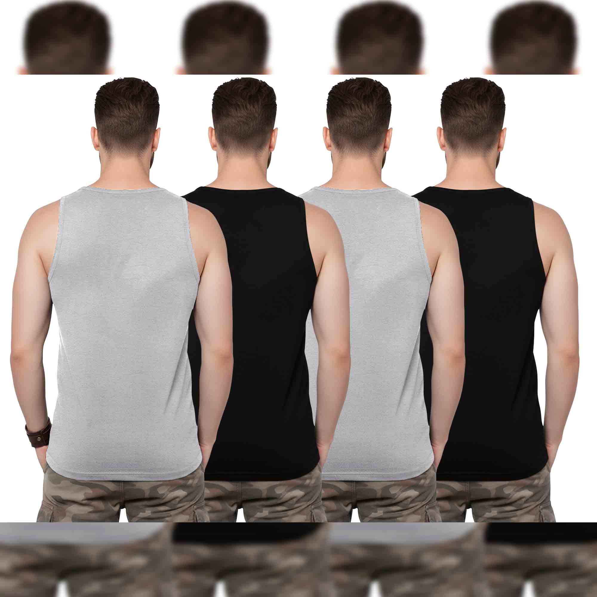 Men Printed Vest (Pack of 4) / Multicolor