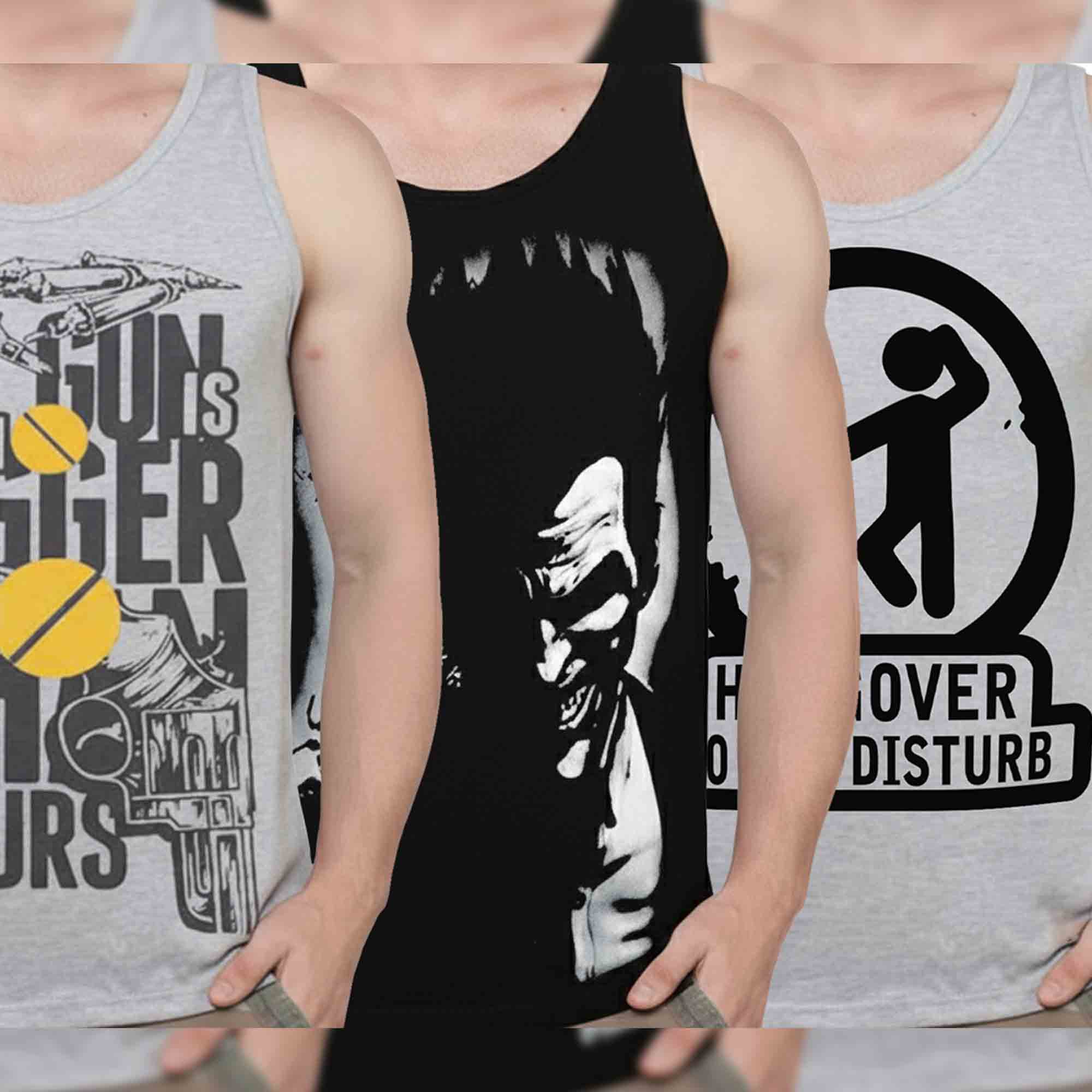 (Pack of 3) Mens Multicolor Printed Vests