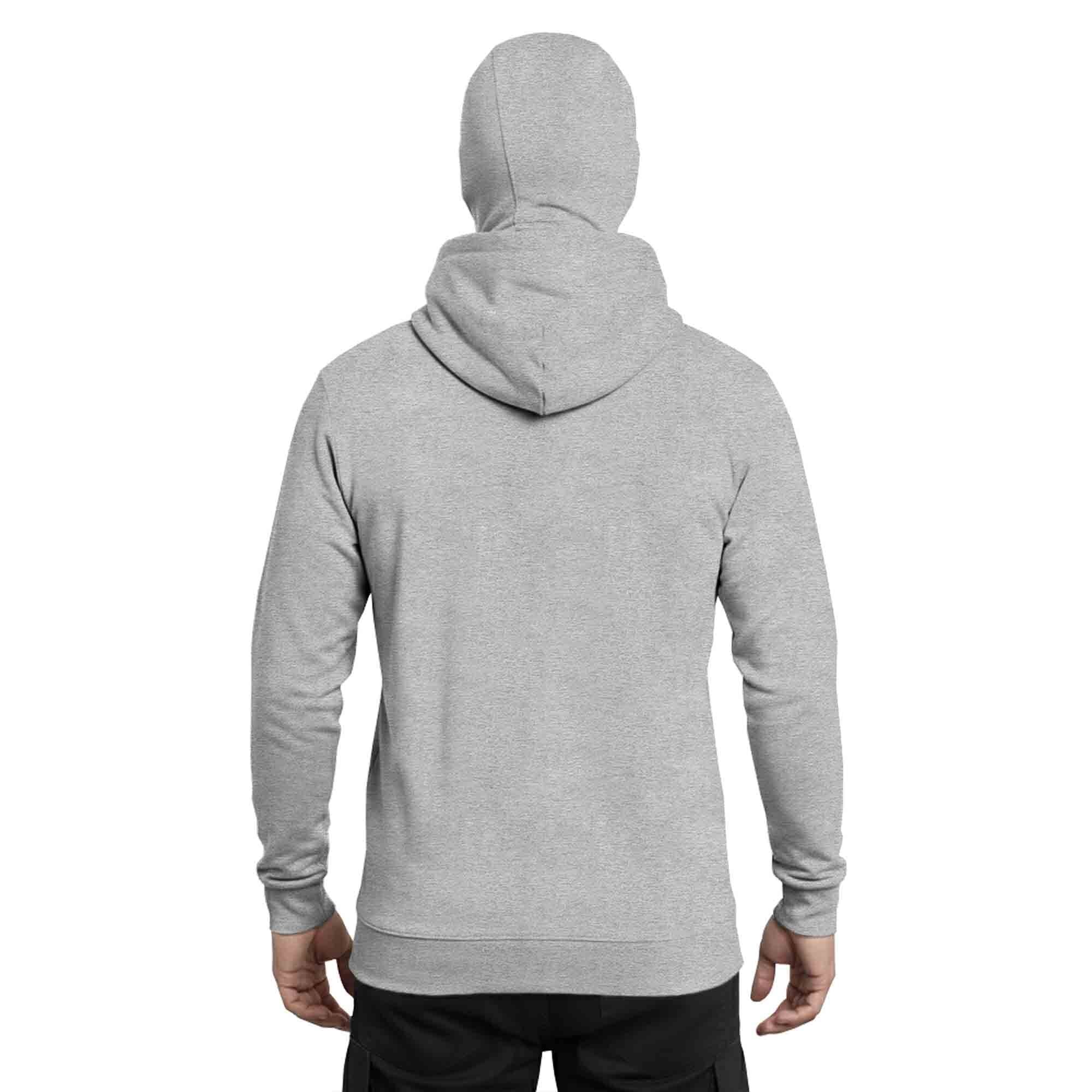 Men Solid Hooded Neck Cotton Blend Grey T-Shirt