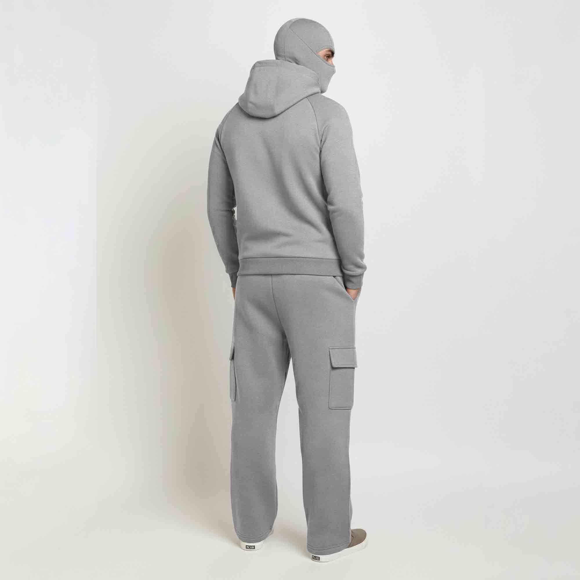 Tracksuit For Winter Mask Grey Jacket - Plain Grey Baggy Cargo