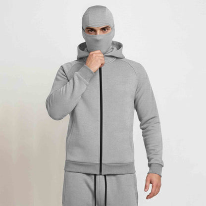 Tracksuit For Winter Mask Grey Jacket - Plain Grey Baggy Cargo