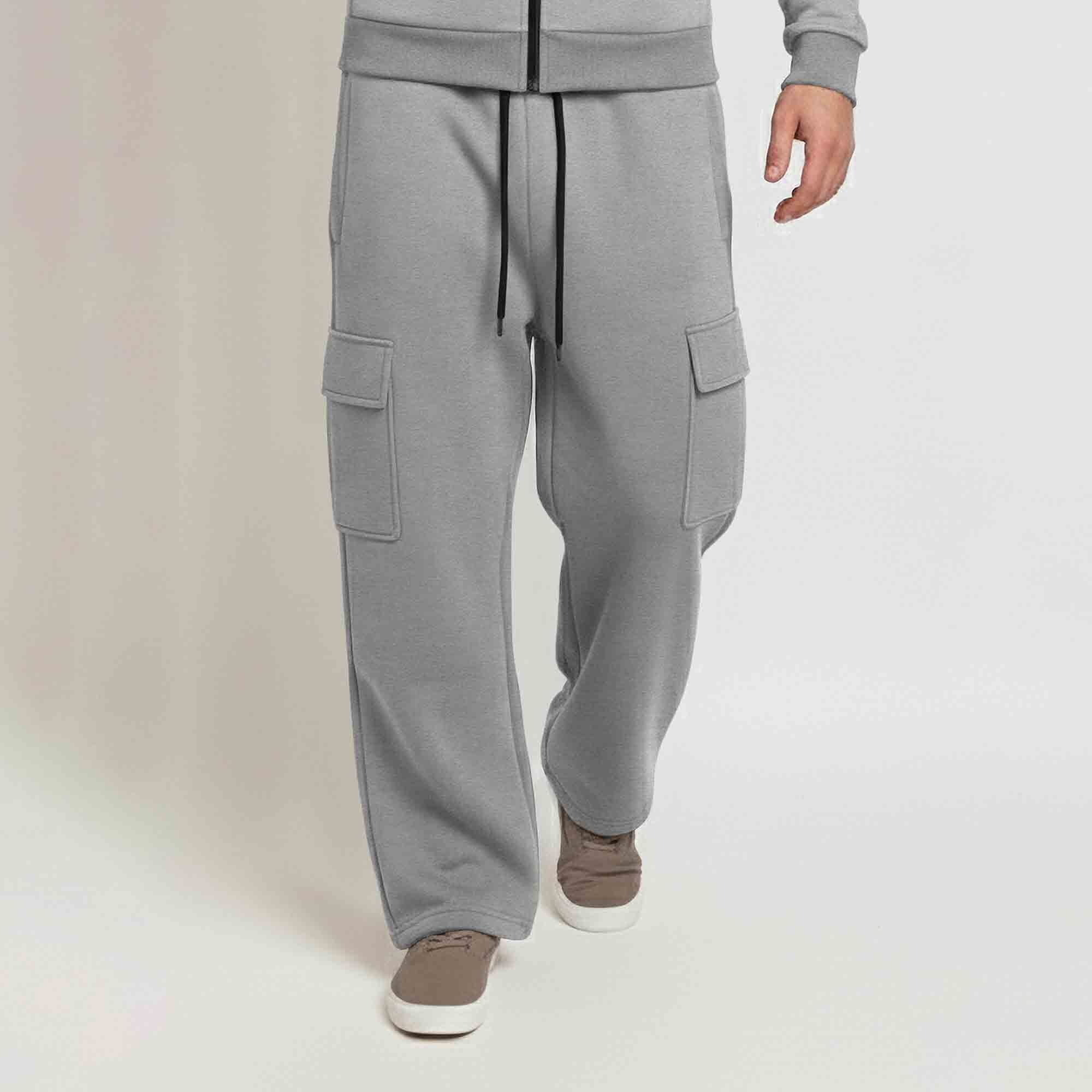Tracksuit For Winter Mask Grey Jacket - Plain Grey Baggy Cargo