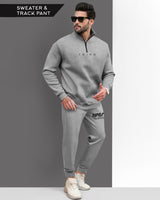 Tracksuit For Men Grey Sweatshirt / Grey Trackpant