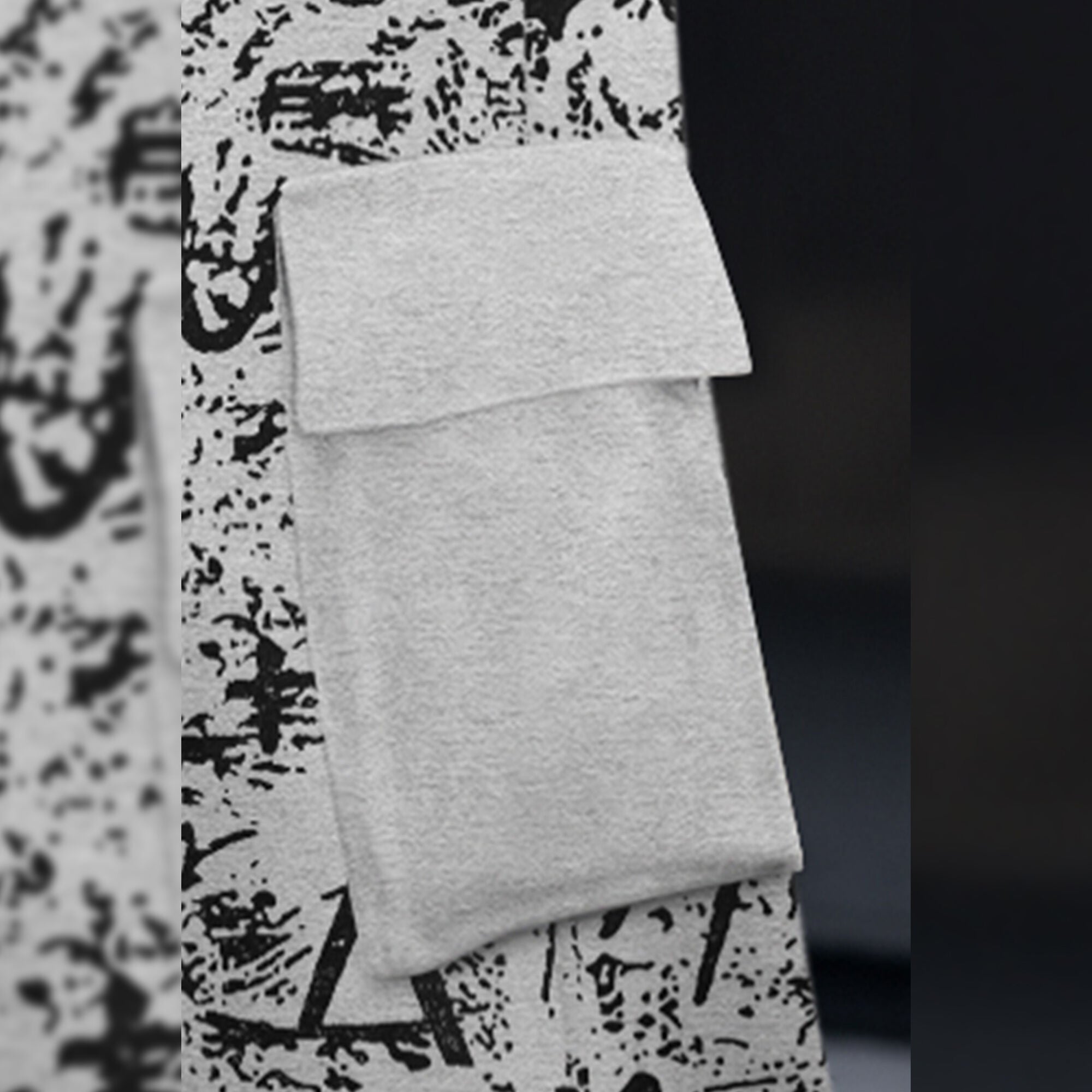 Men All Over Printed Multi Pockets Grey Cargo Jogger