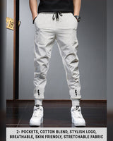 MEN GREY CUFFED JOGGER TRACKPANT