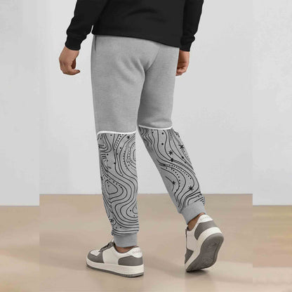 Men's Ankle Deisgn Printed Grey Jogger Track Pant