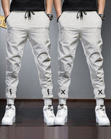 (Pack Of 2) Mens Printed Tarackpants / Grey