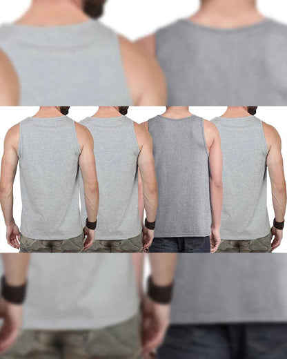 (Pack Of 4) Mens Grey Printed Vests