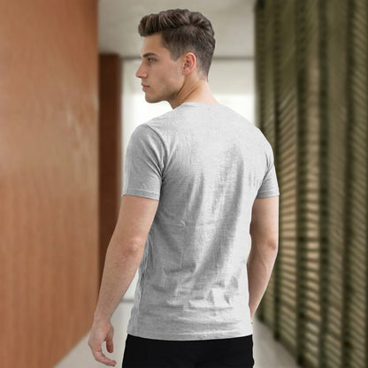 Men Half Sleeve Round Neck Plain Grey T-shirt