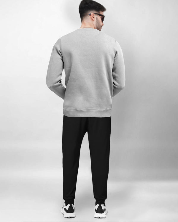 Tracksuit For Men Grey Sweatshirt & Black Track Pant