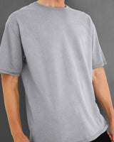 Mens Round Neck Solid Over Size T-shirt /Grey