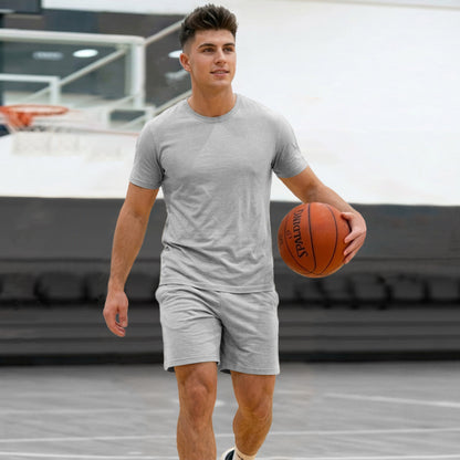 Mens Solid T-Shirts & Shorts Co-Ord Set