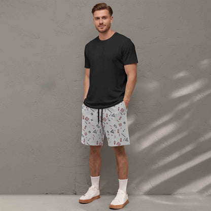 Men Grey Design Printed Shorts