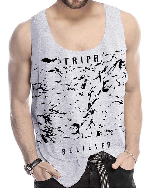 Men Sleeveless Men Printed Grey Vest