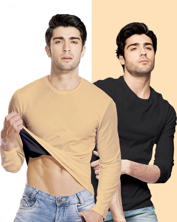 Beige & Black Reversible T-Shirt (Pack of 1)