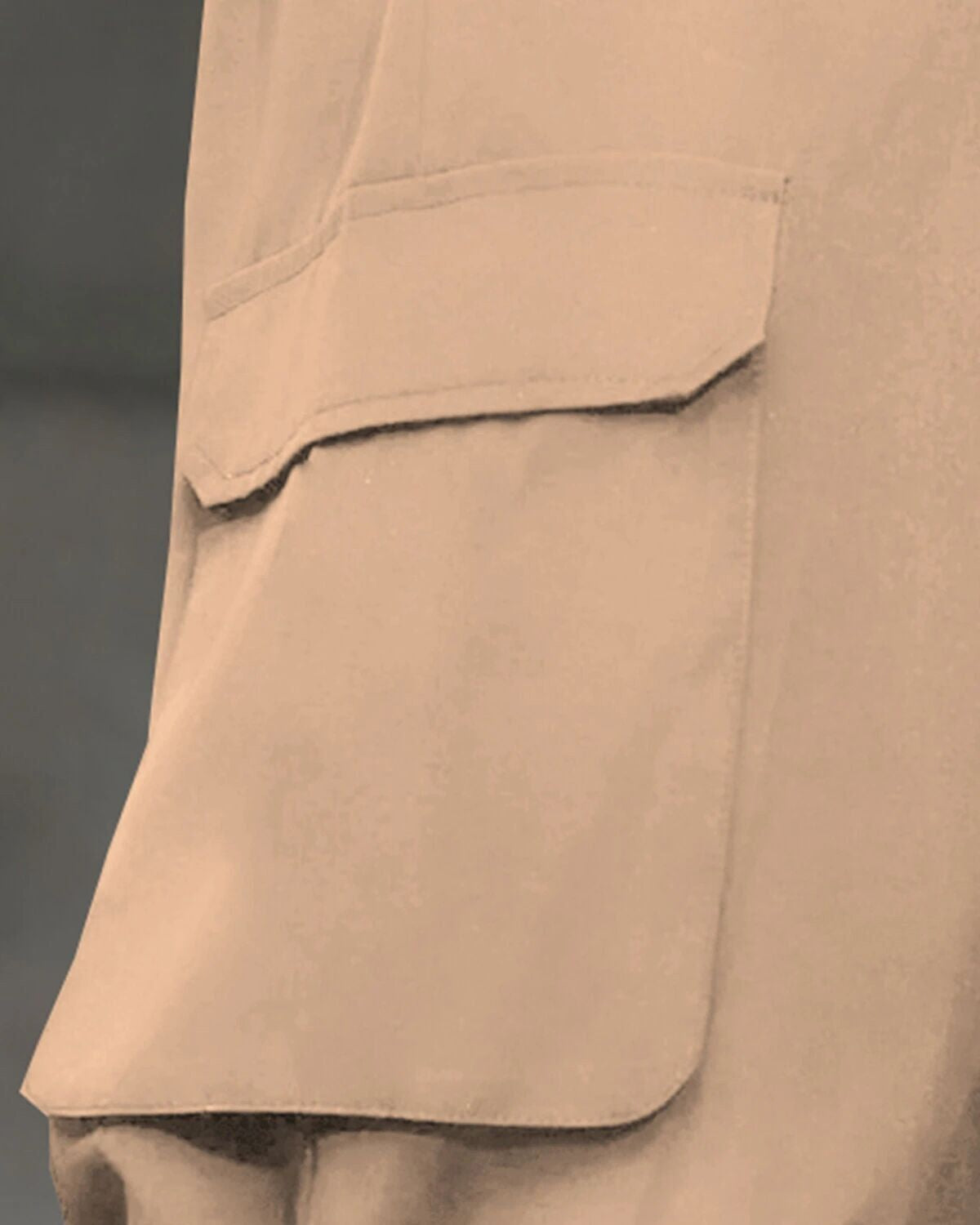 Mens Multi Pockets Plain Baggy fit oversized Beige Cargo Jogger