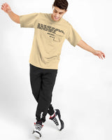 mens tracksuit - BEIGE - BLACK