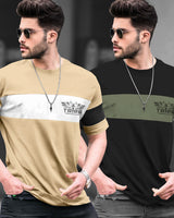 Pack of 2 Men Printed Round Neck Multicolor T-Shirt