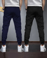 (Pack Of 2) Mens Plain Tarackpants / Black & Navy Blue