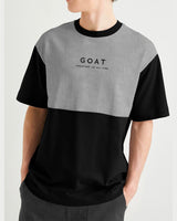 Men Oversized GOAT Printed Black Grey T-shirt