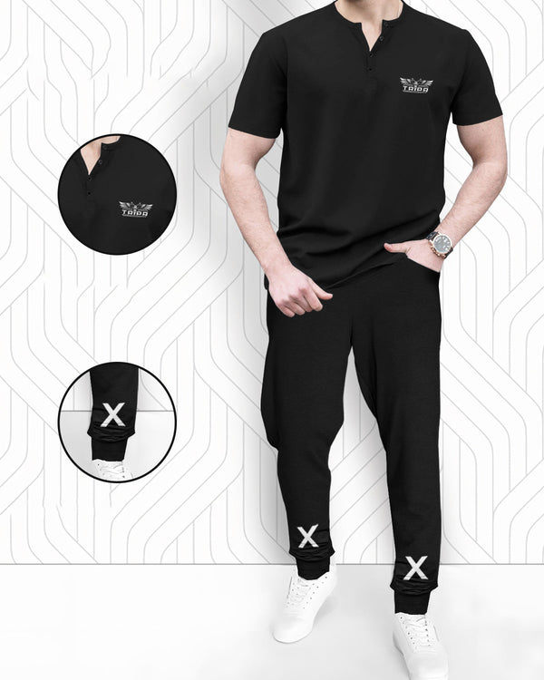 mens tracksuit - Black - BLACK