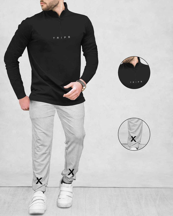 mens tracksuit BLACK-GREY