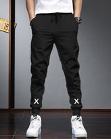 Men Black Cuffed Ankles TrackPant