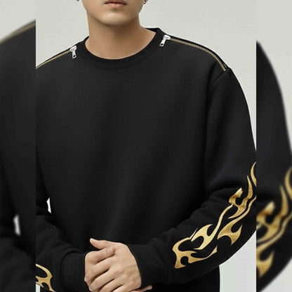 Men’s Full Sleeve Black Sweatshirt with Designer Print