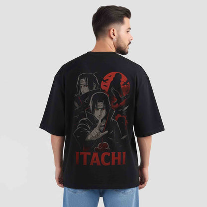 Mens Loose Fit Back Printed Oversized T-shirt Black