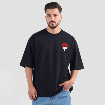 Mens Loose Fit Back Printed Oversized T-shirt Black