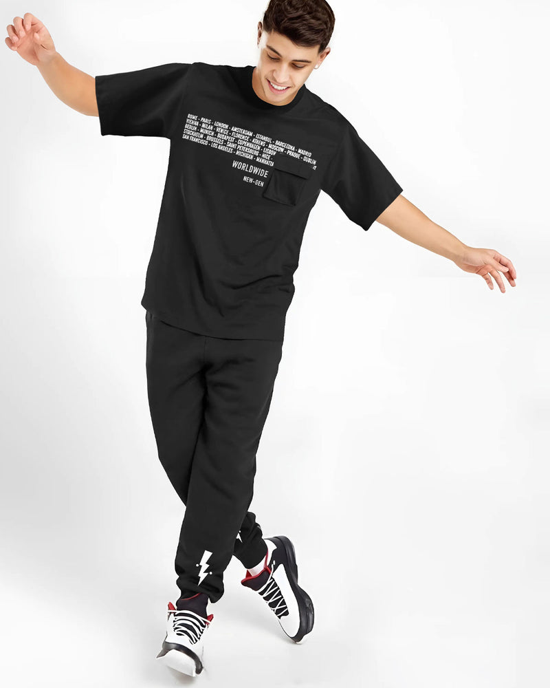 mens tracksuit - BLACK