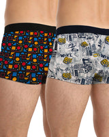 (Pack Of 2) Mens Printed Trunks / Multicolor