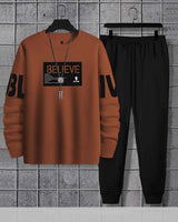 mens tracksuit - BROWN BLACK