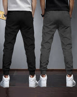 (Pack Of 2) Mens Plain Tarackpants / Charcoal Black & Black