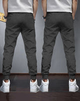 (Pack Of 2) Mens Plain Tarackpants / Charcoal Black