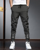 Men Charcoal Black Cuffed Ankles TrackPant