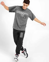 mens tracksuit - DARK GREY - BLACK