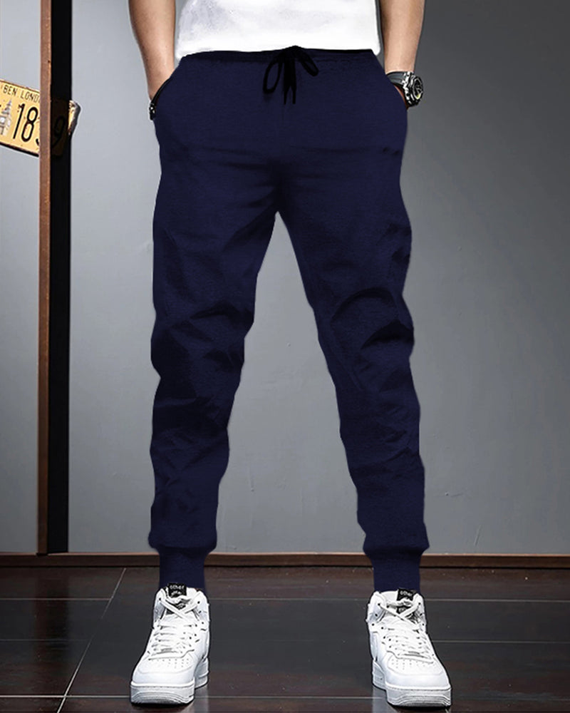 Mens Tracksuit - Full Sleeve Navy t-shirt / Navy Trackpant