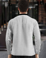 Men Full Sleeve Black-Grey Mandarin Collar Neck T-shirt