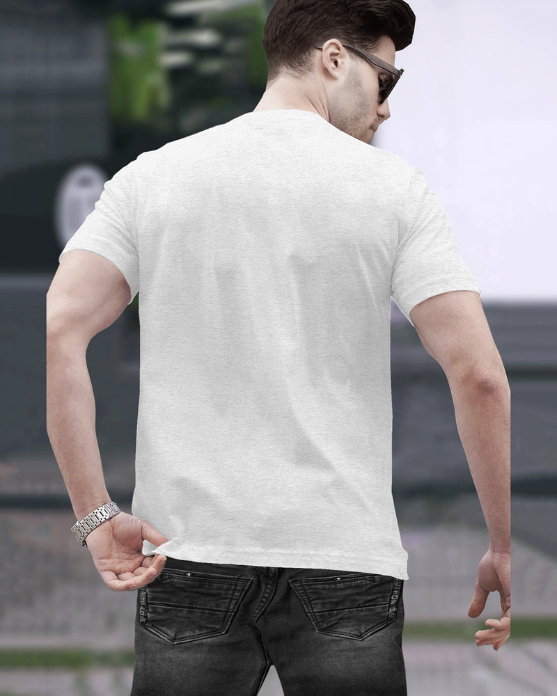 Half Sleeve Henley Neck Plain T-shirt / Grey