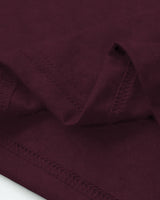 Men High Neck Plain Half Sleeve T-shirt / Maroon